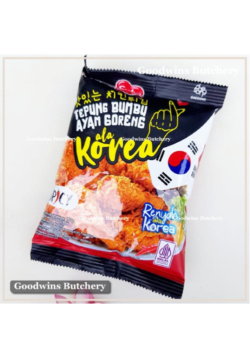 Flour MamaSuka tepung bumbu ayam goreng ala Korea PEDAS - fried chicken batter flour SPICY 170g